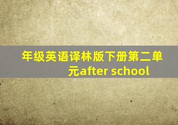 年级英语译林版下册第二单元after school